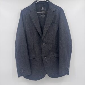 Rock Republic Coat Men Large Gray Wool Blend Jacket Blazer Pockets Preppy